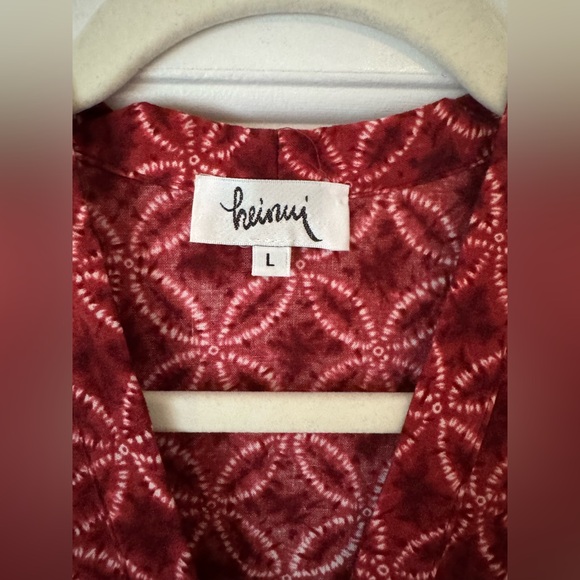 Heinui Custom Dress in Red Shibori Print, Large - Picture 4 of 6